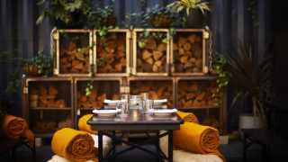 Colour image of winter terrace at ACME fire cult