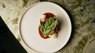 Beef fillet with autumn vegetables and basil at Counter71
