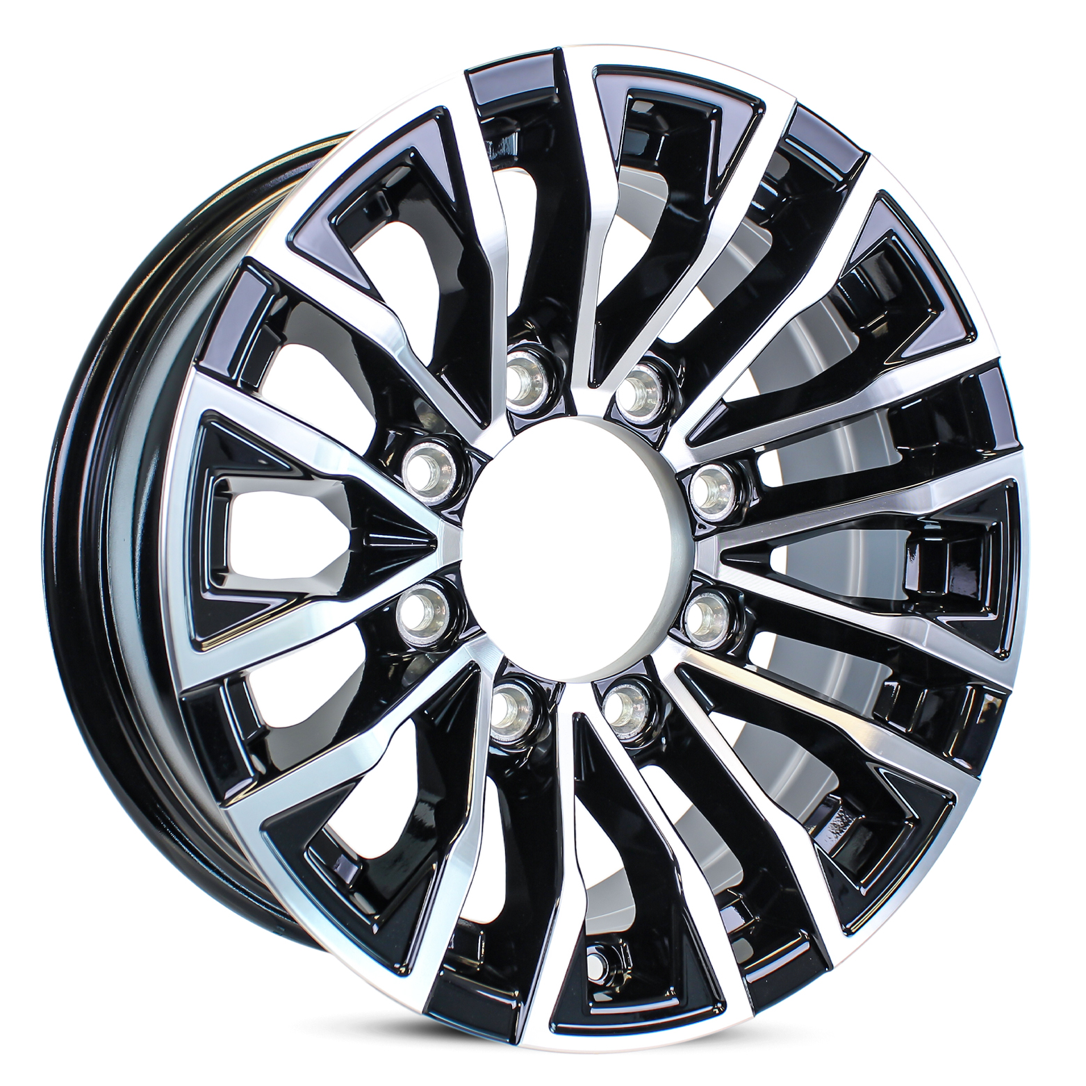 Edge 16x6 8-6.5” Black/Machine Aluminum Trailer Wheel Image