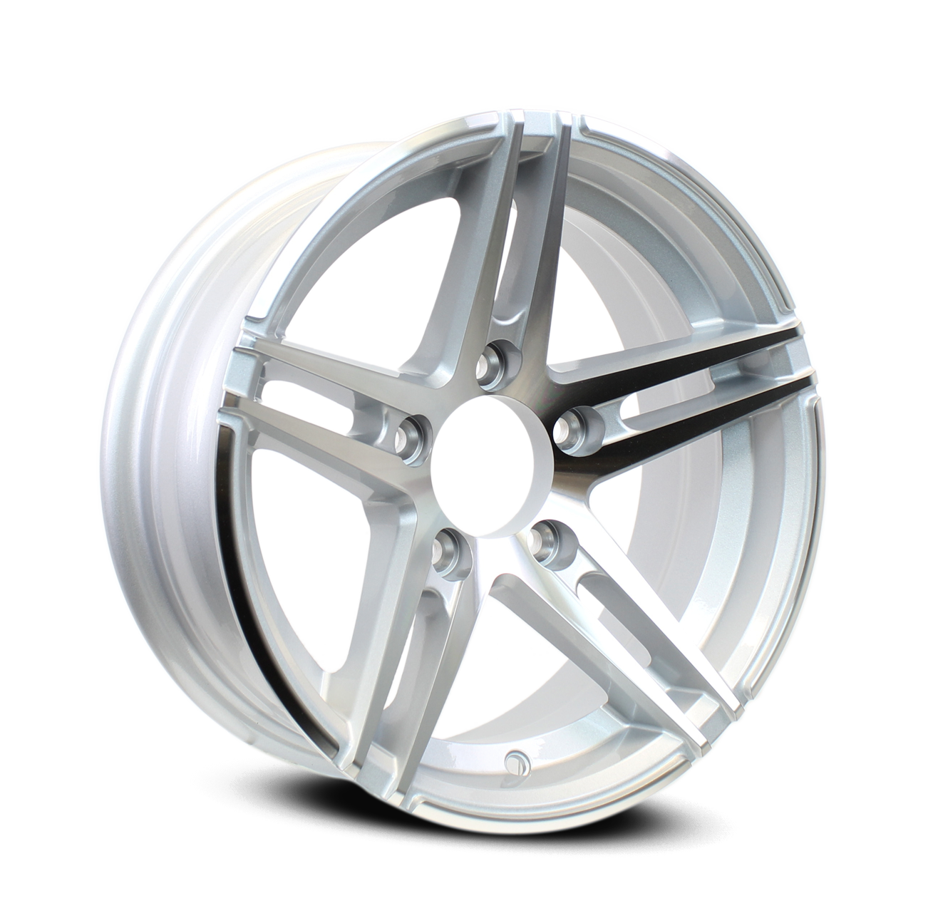 Sidewinder 14x5.5 54.5 Silver Aluminum Trailer Wheel Trailer. Set. Go!