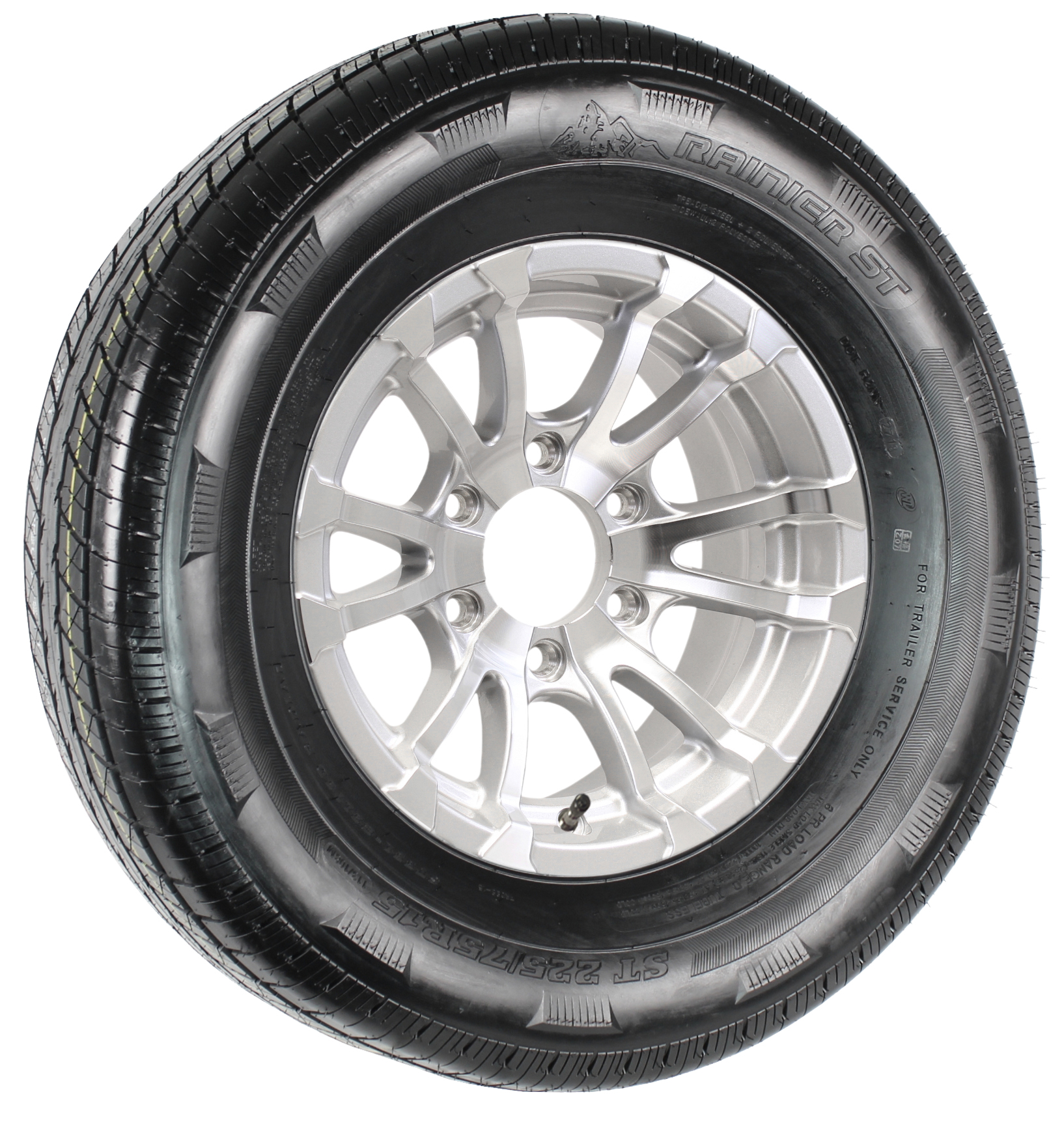 Taskmaster Viking 15x6 Aluminum Trailer Wheel – 6 On 5.5 Bolt Pattern, Silver Spoke (6-Lug, 2830 Lb Capacity)