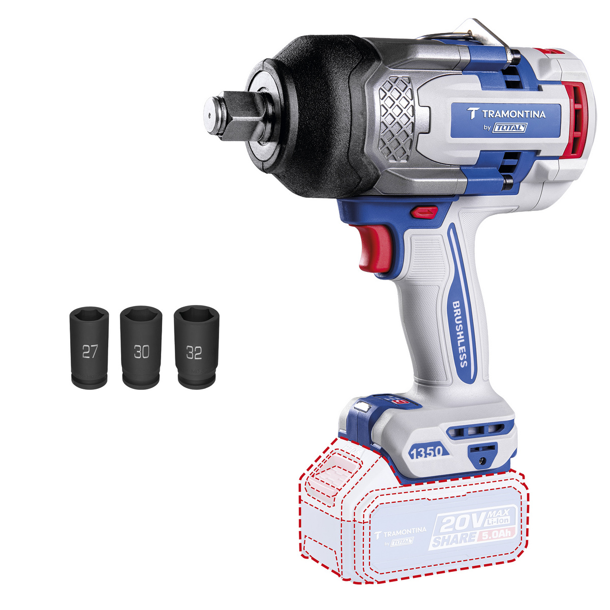 CHAVE IMPACTO 3/4" 20V 1350 NM S/BA