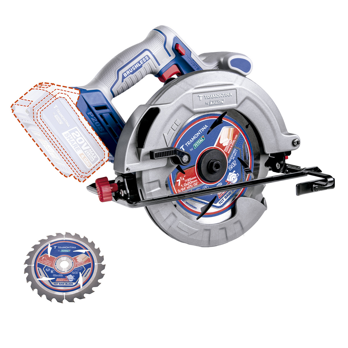SERRA CIRCUL 7-1/4" 20V 4800RPM BL