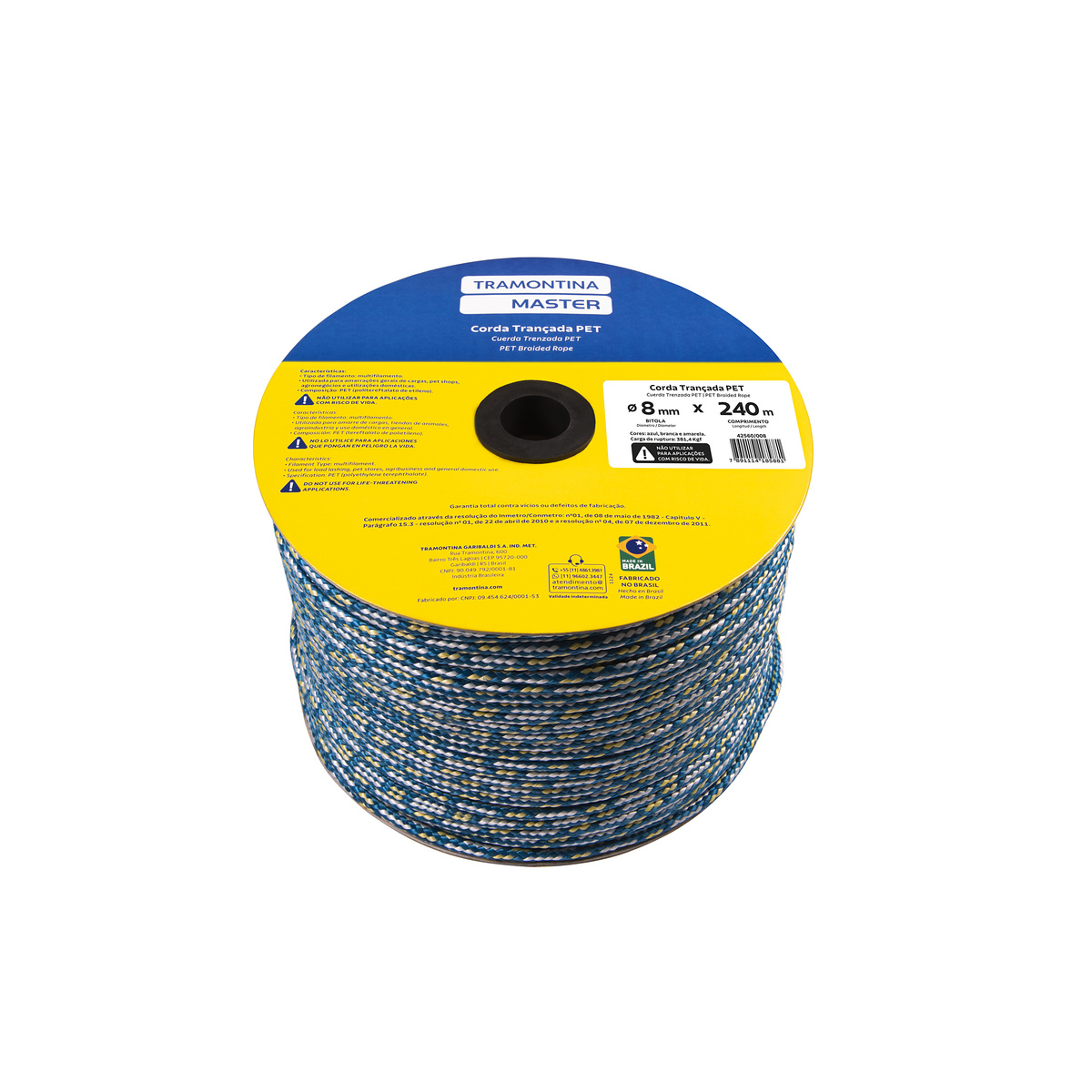 CORDA TRANCADA PET CARRETEL 8MM 240