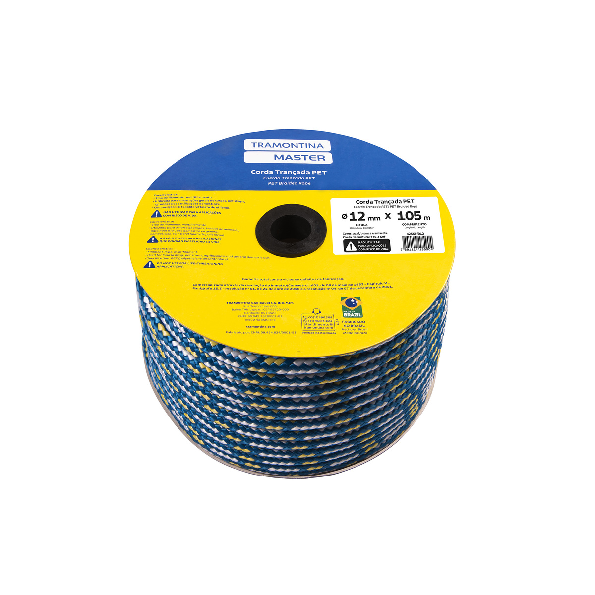 CORDA TRANCADA PET CARRETEL 12MM 10