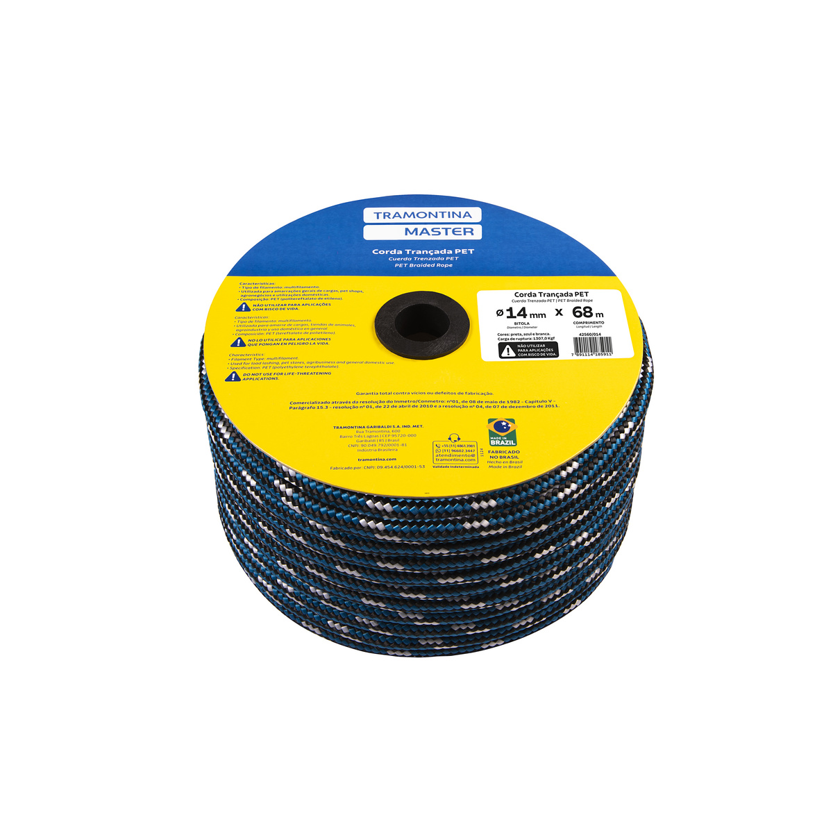 CORDA TRANCADA PET CARRETEL 14MM 68
