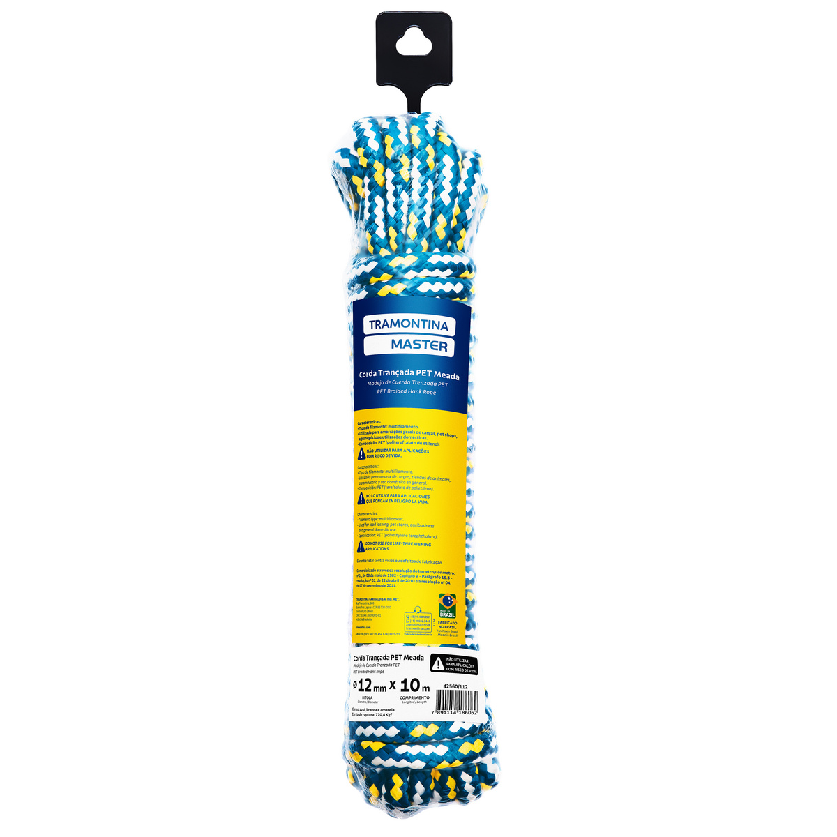 CORDA TRANCADA PET MEADA 12MM 10M
