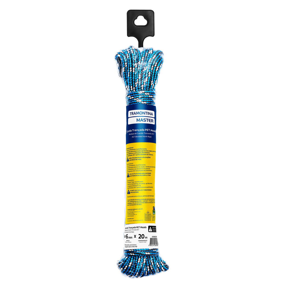 CORDA TRANCADA PET MEADA 6MM 20M