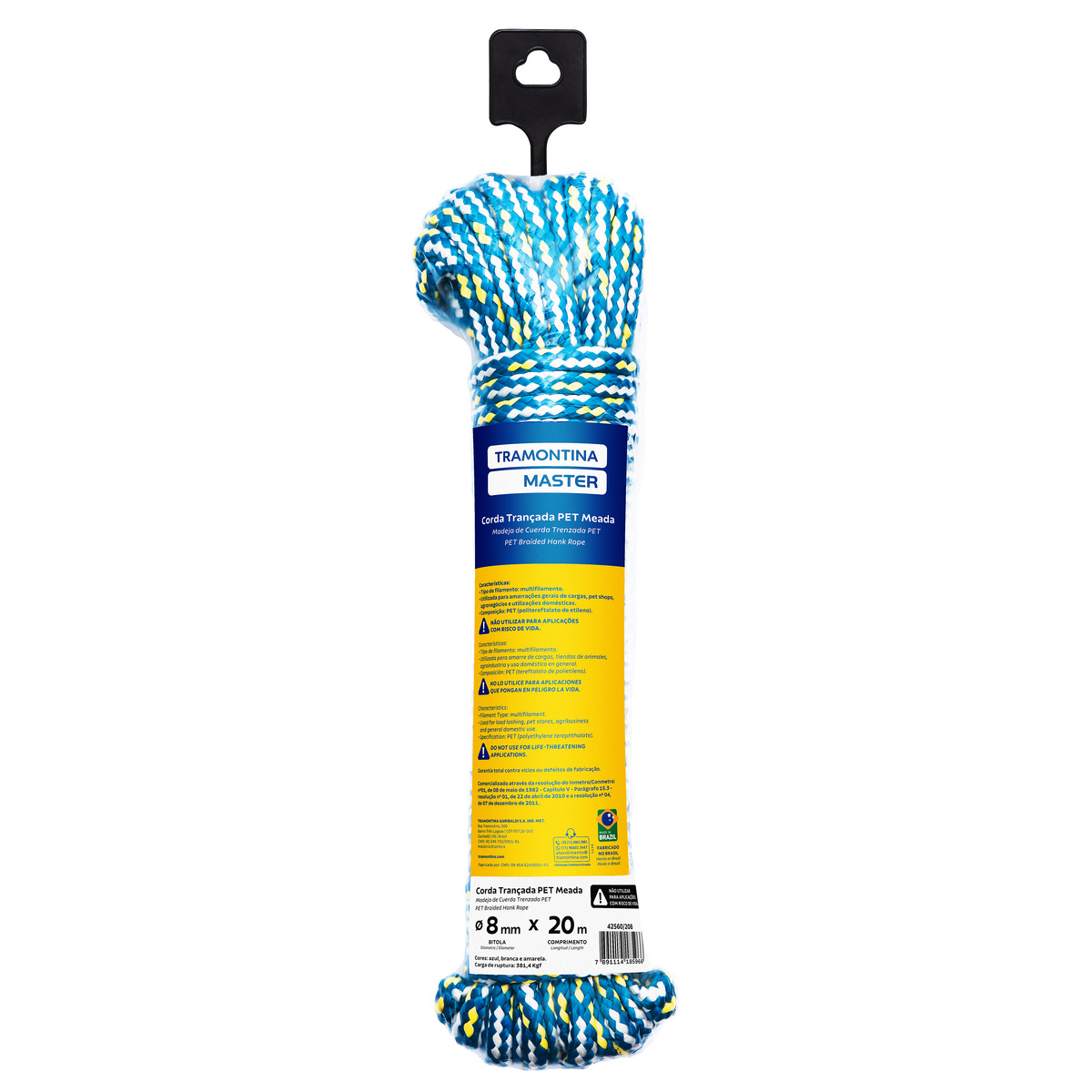 CORDA TRANCADA PET MEADA 8MM 20M