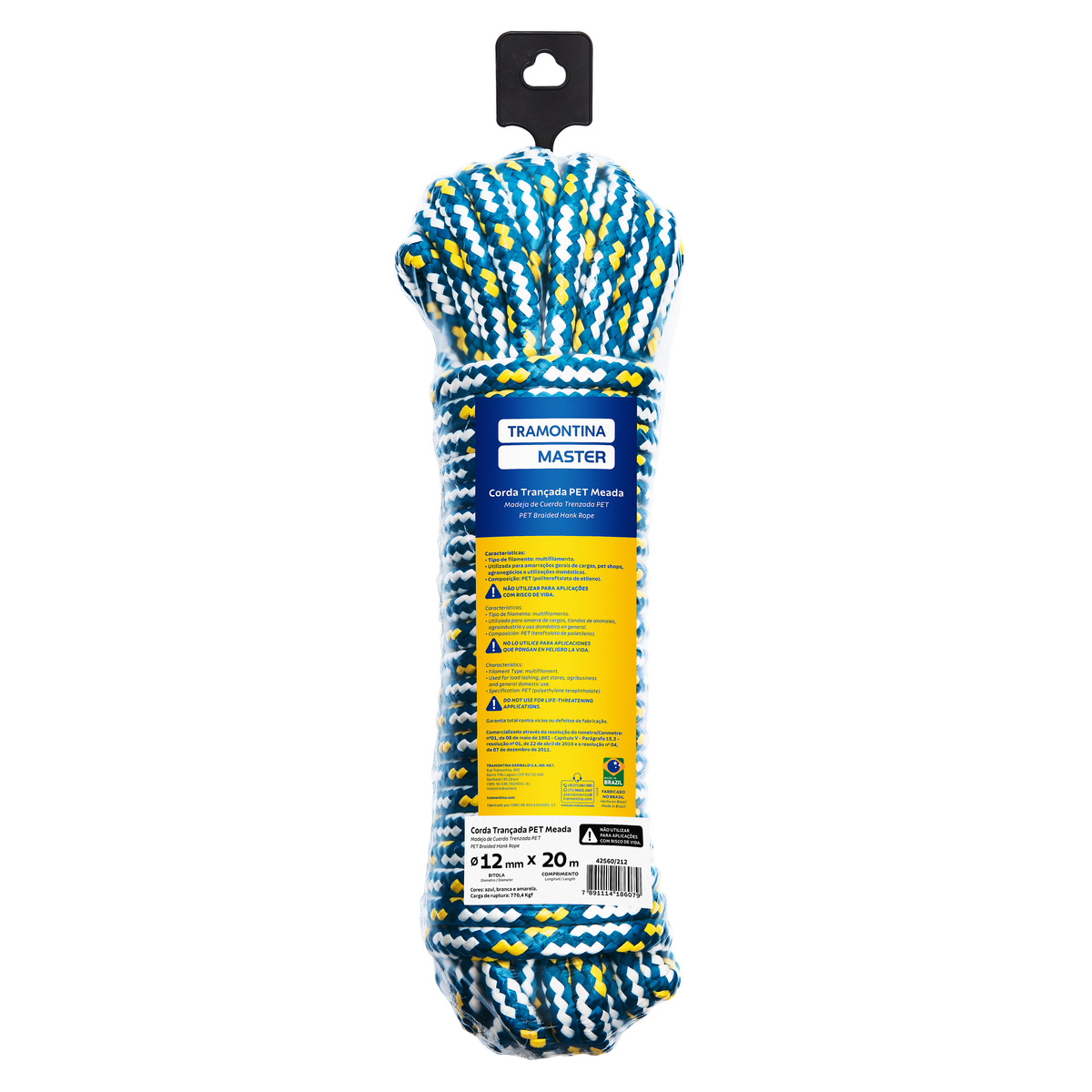 CORDA TRANCADA PET MEADA 12MM 20M