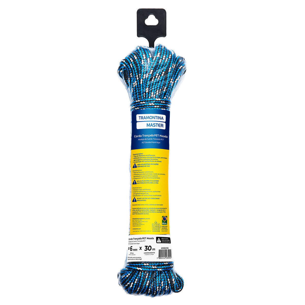 CORDA TRANCADA PET MEADA 6MM 30M