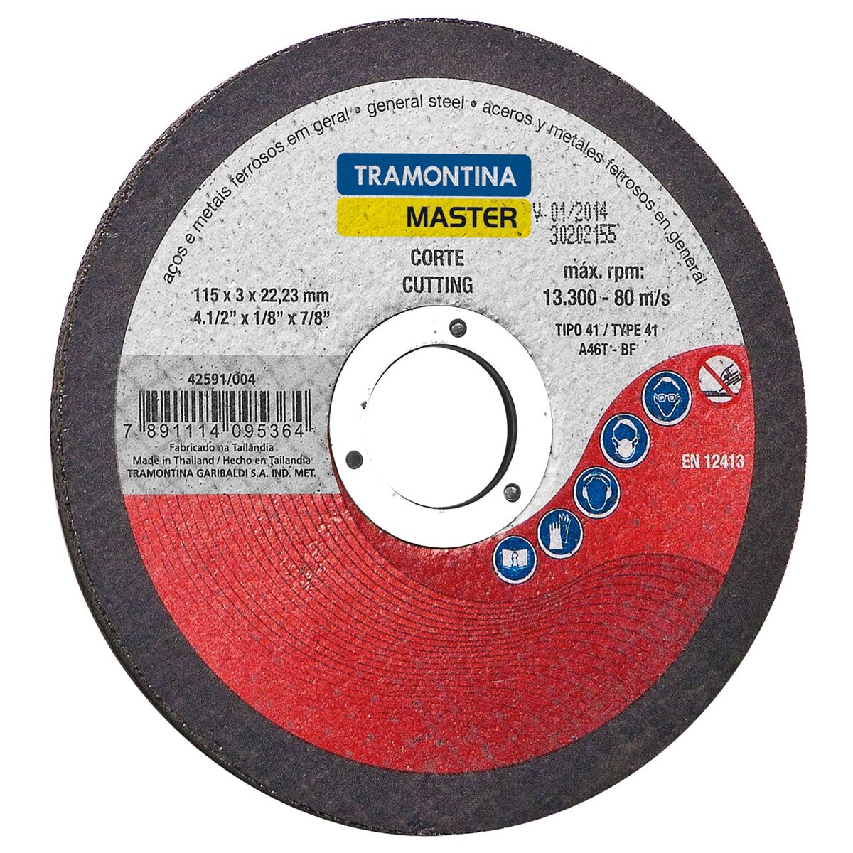 DISCO DE CORTE PARA ACO 4.1/2