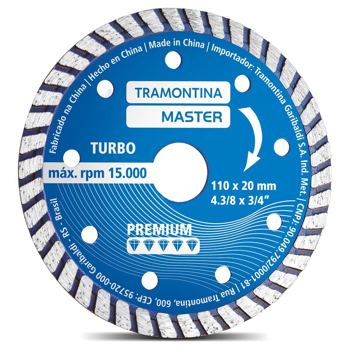 DISCO CORTE DIAMANTADO TURBO 4.3/8