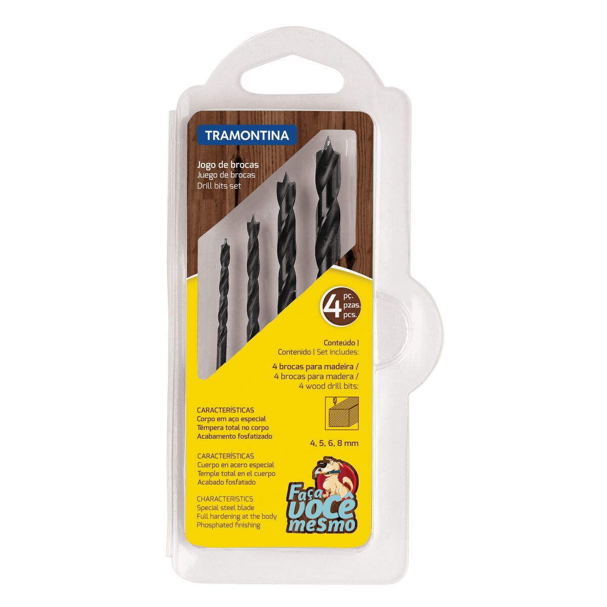 JOGO DE BROCAS PARA MADEIRA 4 PCS