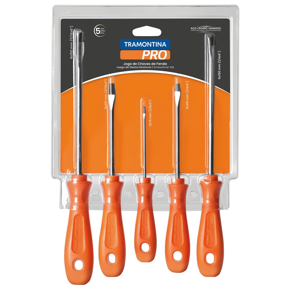 JG. CHAVES DE FENDA PTA CHATA 5 PCS