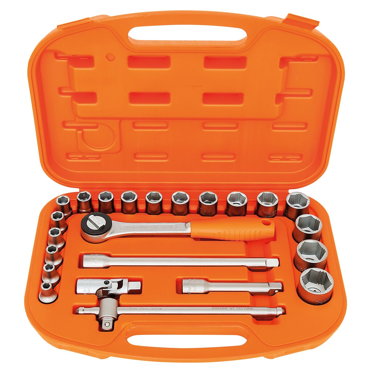 MALETA SOQUETES E ACESS. 1/2" 23PCS