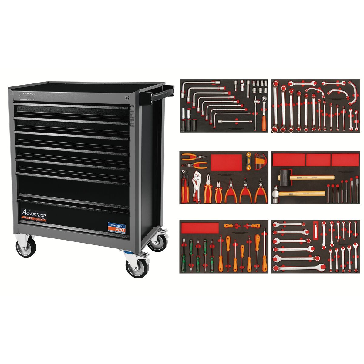 CARRO COM FERRAMENTAS 110 PCS