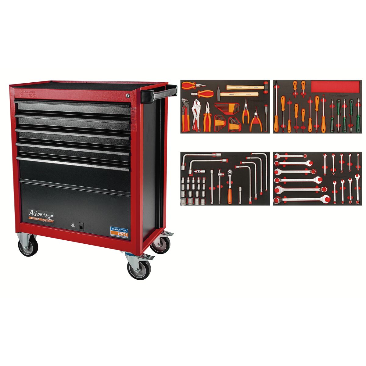 CARRO COM FERRAMENTAS 96 PCS