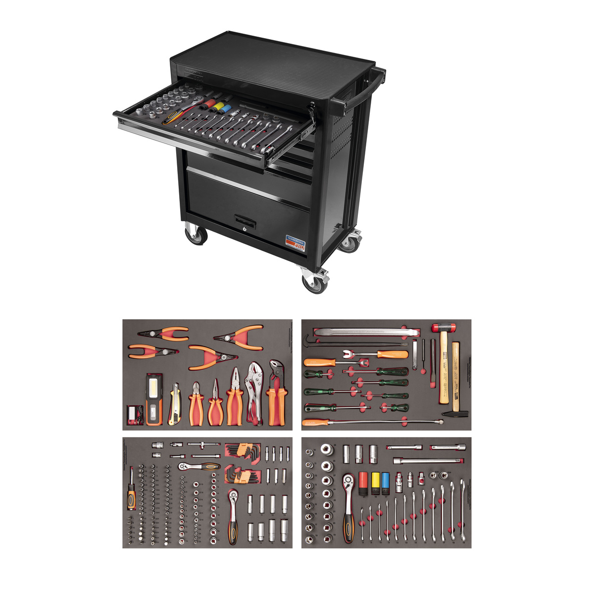 CARRO FERRAMENTAS 204 PCS