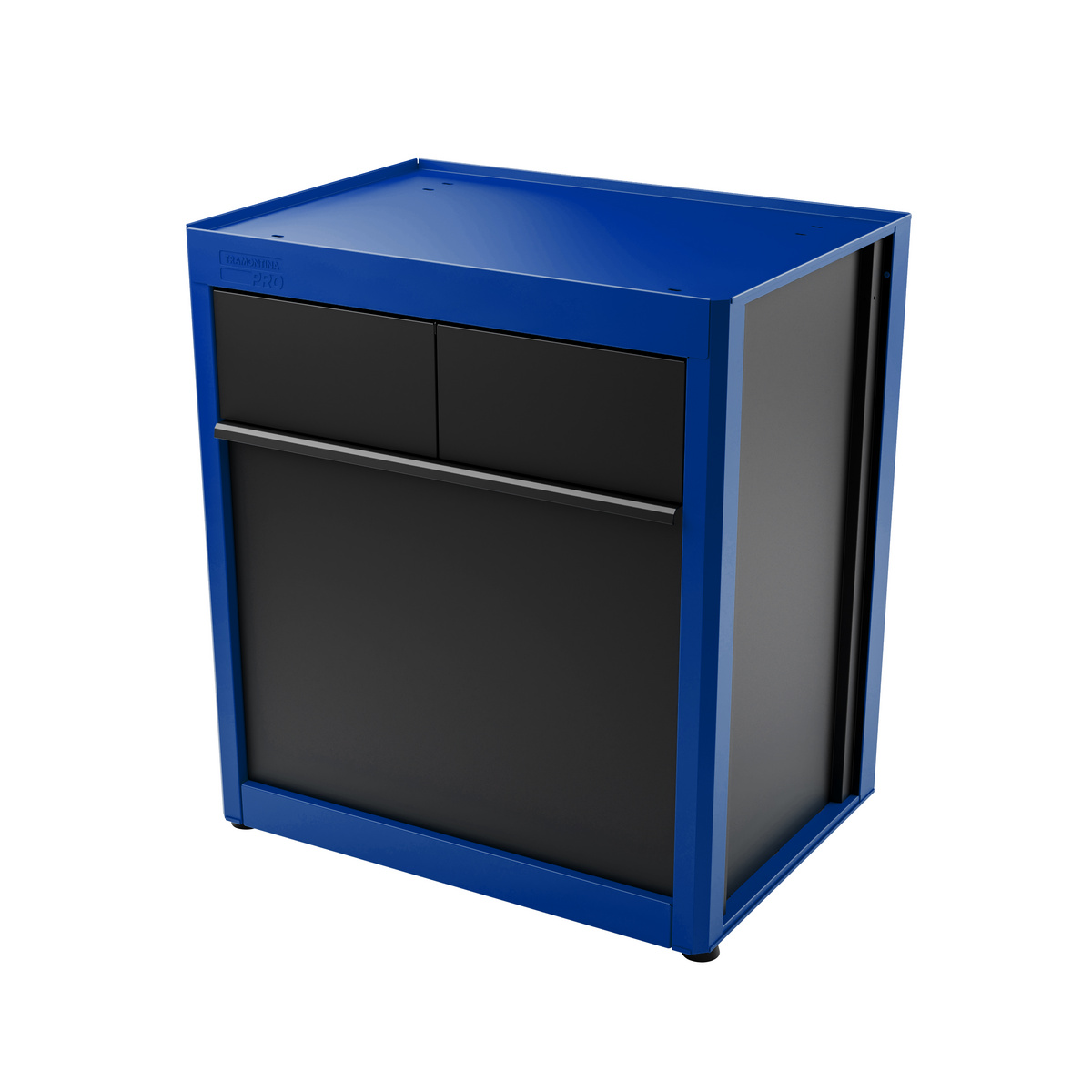 MODULO DE BANCADA COM LIXEIRA AZUL