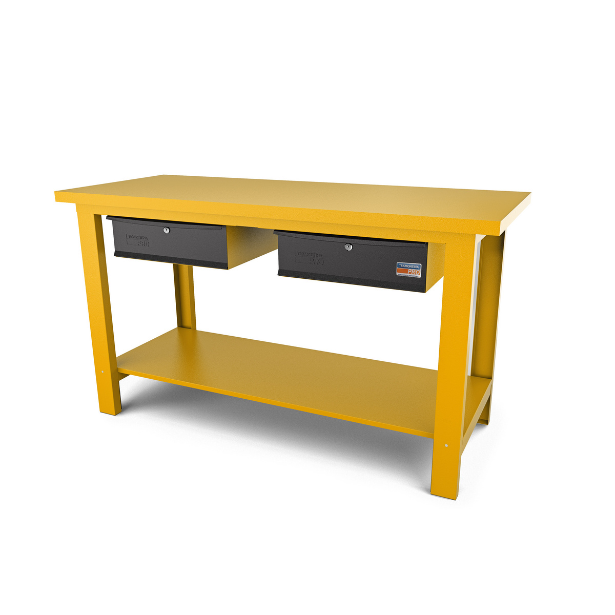 BANCADA COM TAMPO METALICO AMARELO