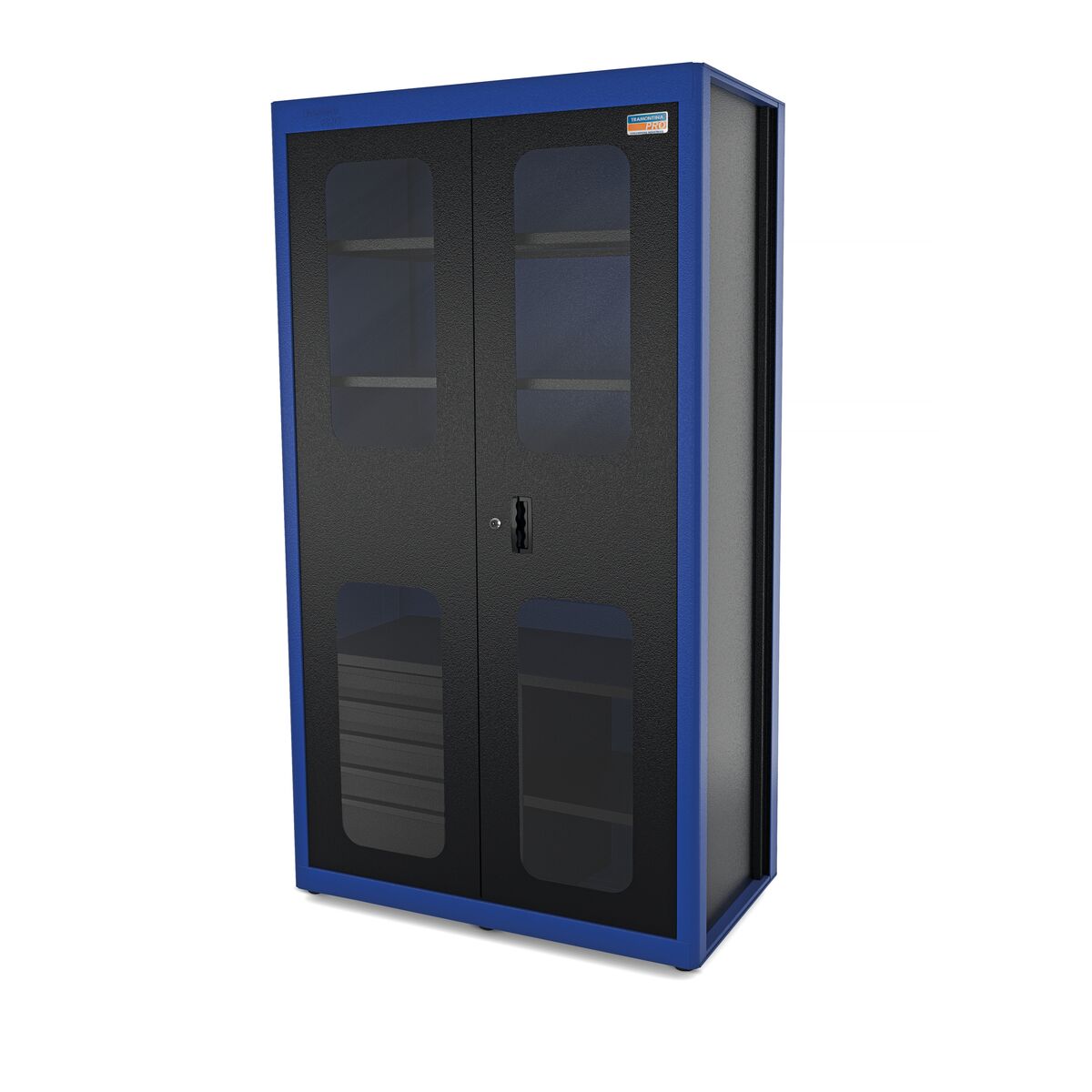 ARMARIO 2 PORTAS E 5 GAVETAS AZUL