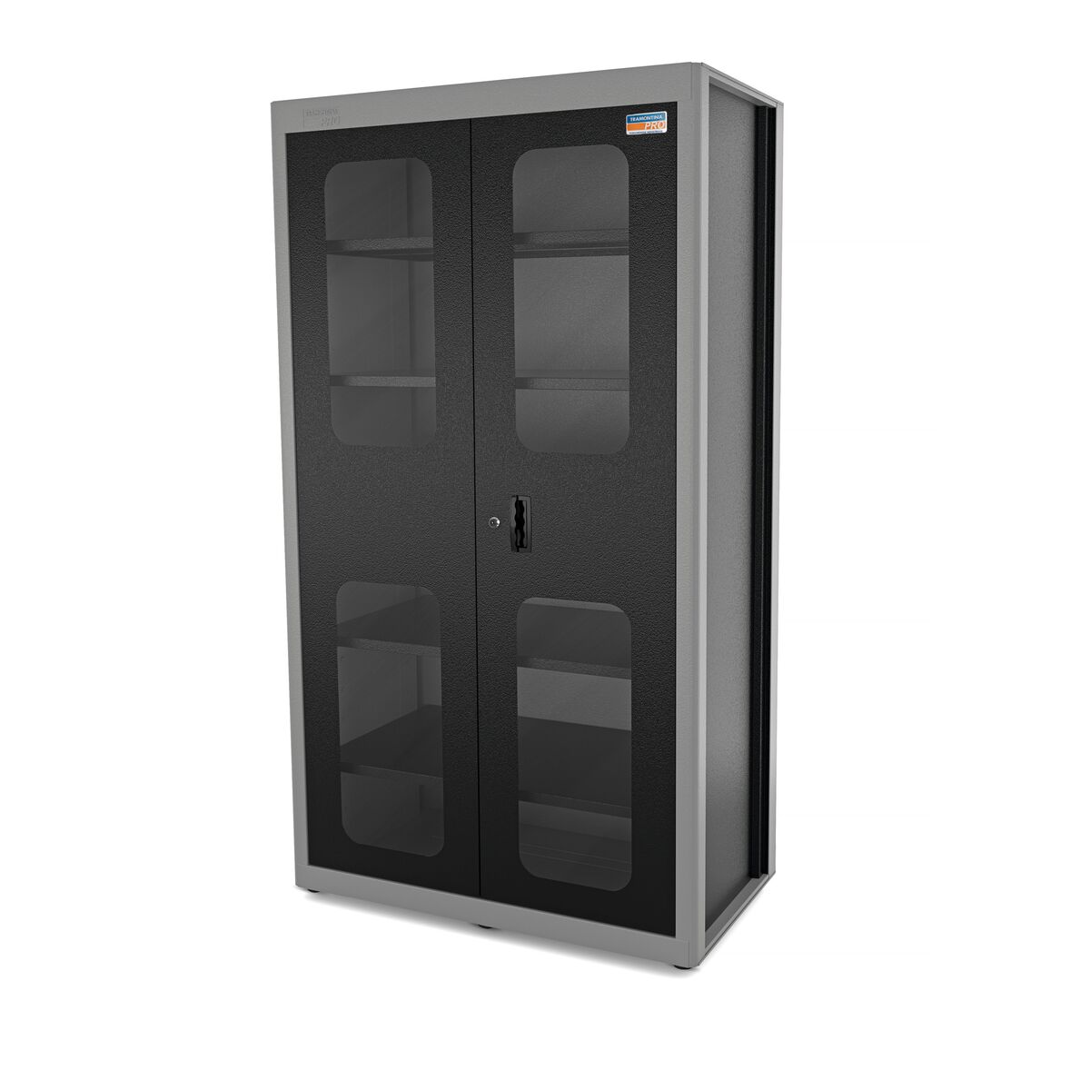 ARMARIO 2 PORTAS C/ VISORES CINZA
