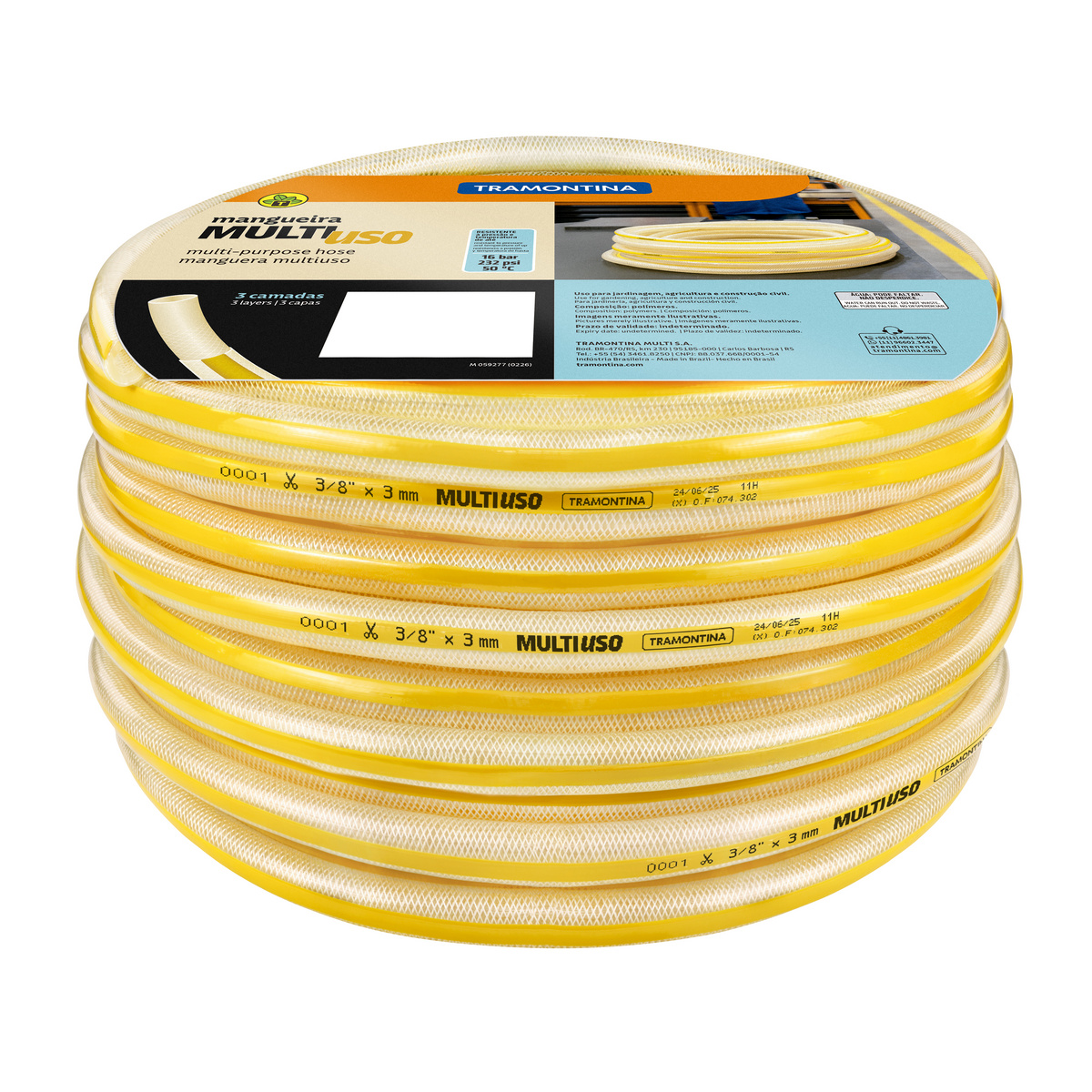 MANGUEIRA MULTIUSO 3/8 ESP.3MM-50M