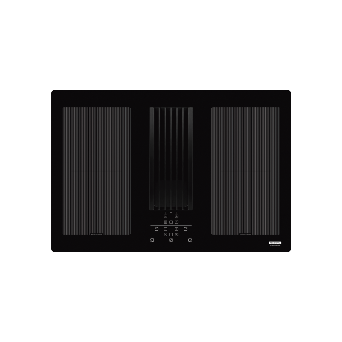 Cooktop Indução Tramontina Duo 4EI 80 com coifa integrada em modo depuração 220 V