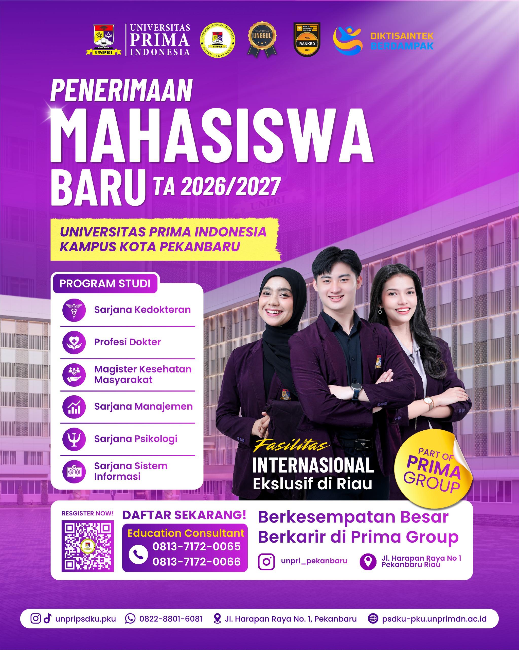 UNPRI Pekanbaru Resmi Buka PMB TA 2026/2027