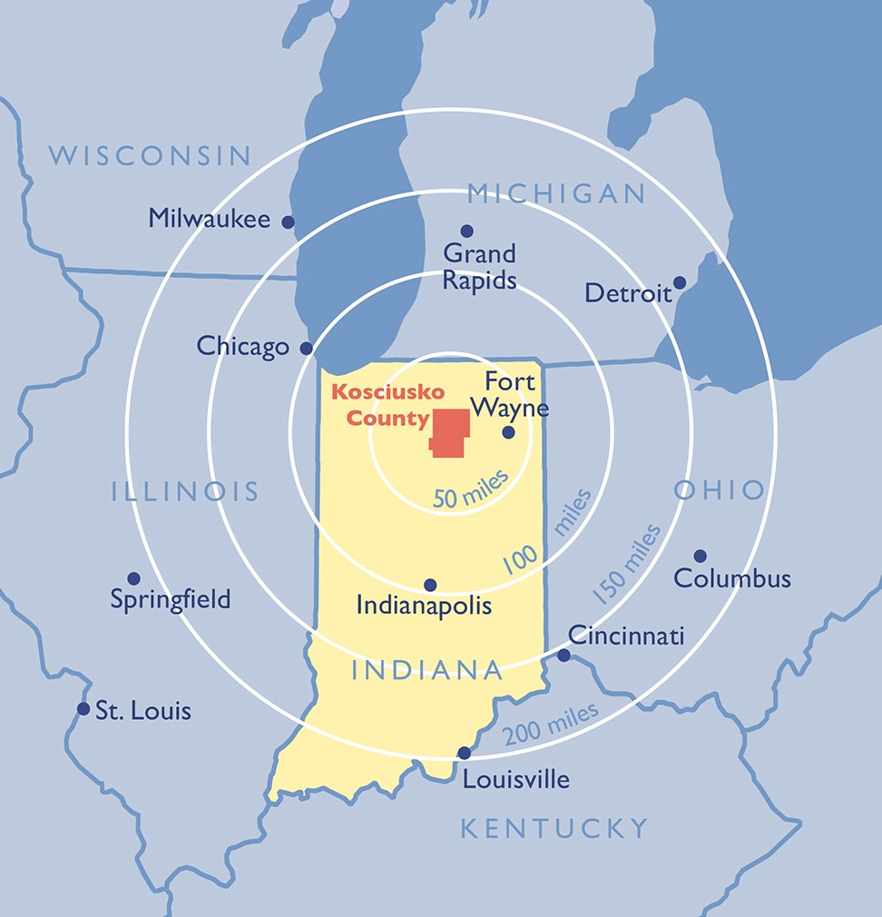 KCounty Location Map Visit Kosciusko County