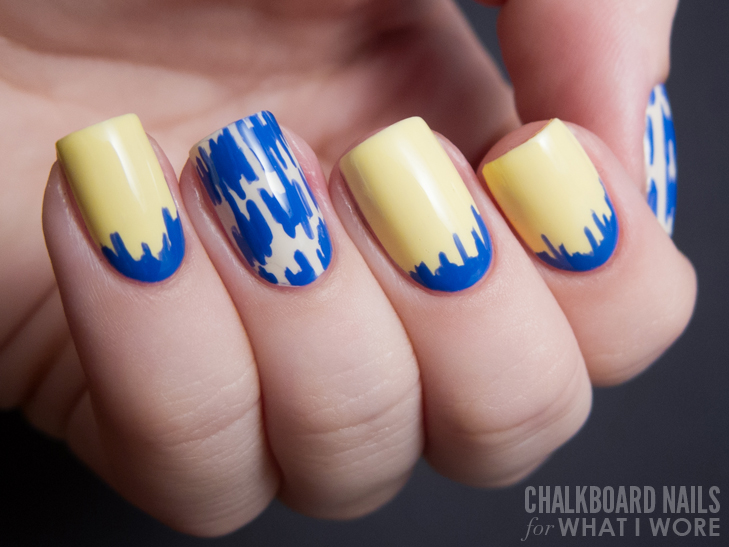 Chalkboard Nails for What I Wore, Ikat Manicure, Nail Art Tutorial, whatiwore.tumblr.com, chalkboardnails.com