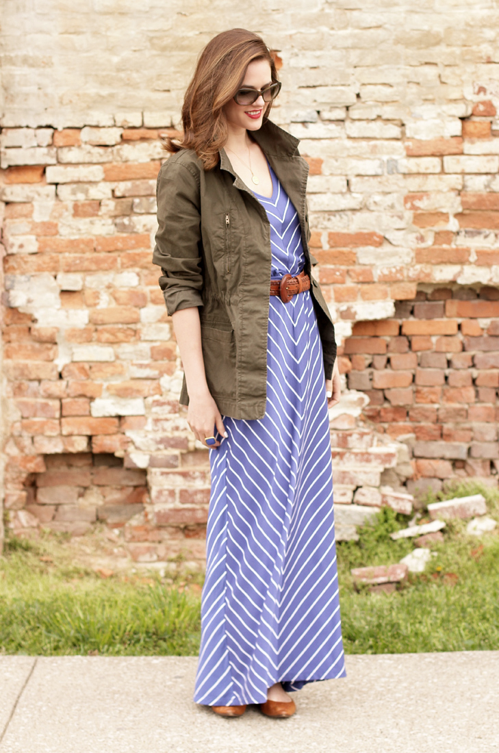 What I Wore: Easy Going, Jessica Quirk, whatiwore.tumblr.com, Maxi Dress, Army Jacket