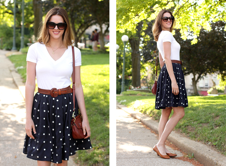 What I Wore: City Streets, Jessica Quirk, Navy Polka Dots, whatiwore.tumblr.com