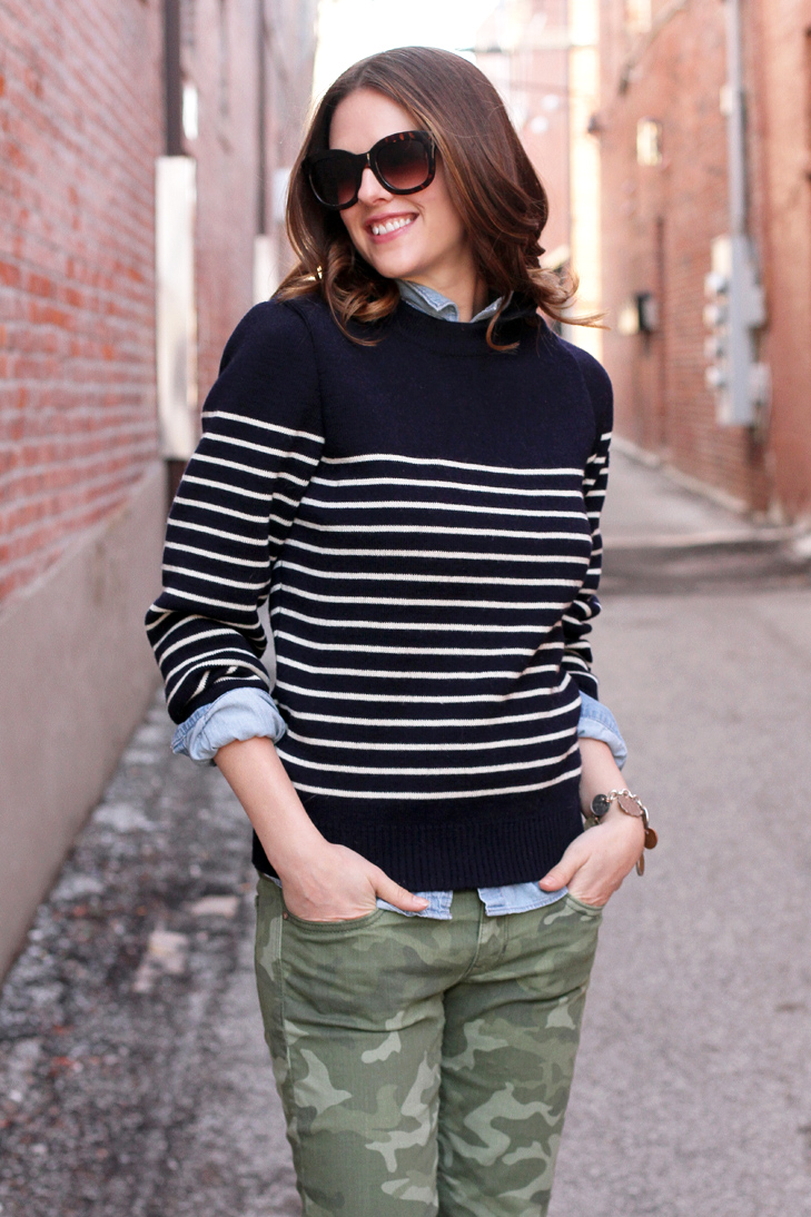 Camouflaged on What I Wore, Jessica Quirk, Camo, Stripes, Outfit Blog, whatiwore.tumblr.com