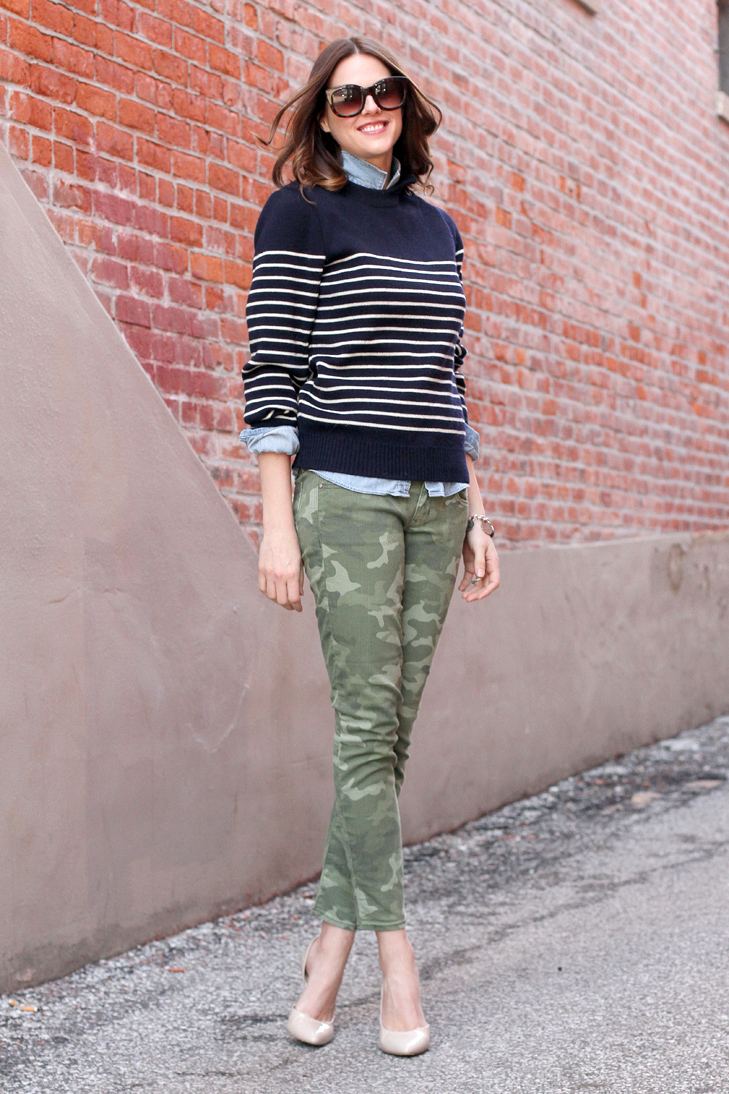 Camouflaged on What I Wore, Jessica Quirk, Camo, Stripes, Outfit Blog, whatiwore.tumblr.com