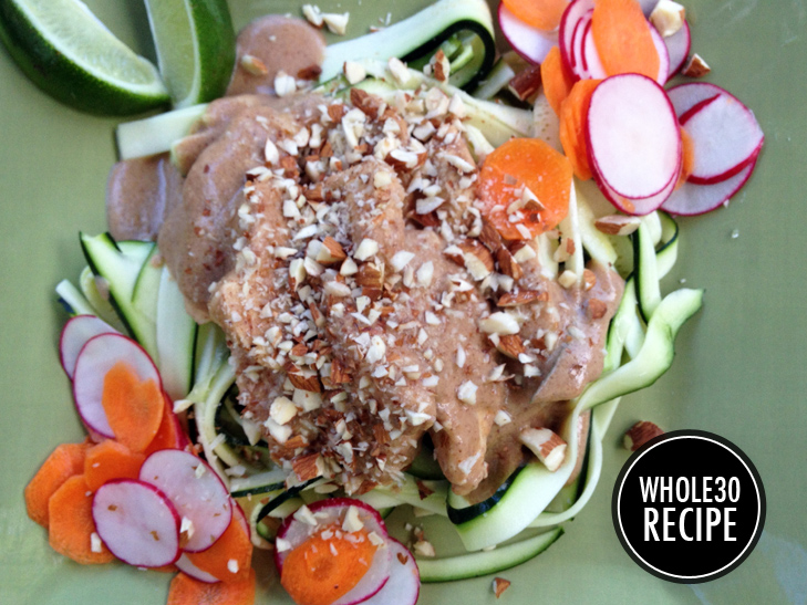Paleo Pad Thai, Whole30 Pad Thai, Whole30 Recipe, Whole30, Pad Thai, Healthy Pad Thai, Easy Whole30