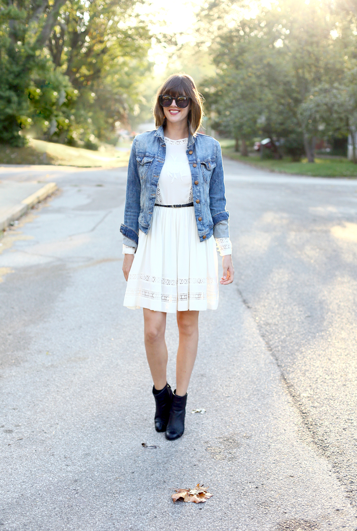 Best white dress with jeans jacket Shop Black Friday