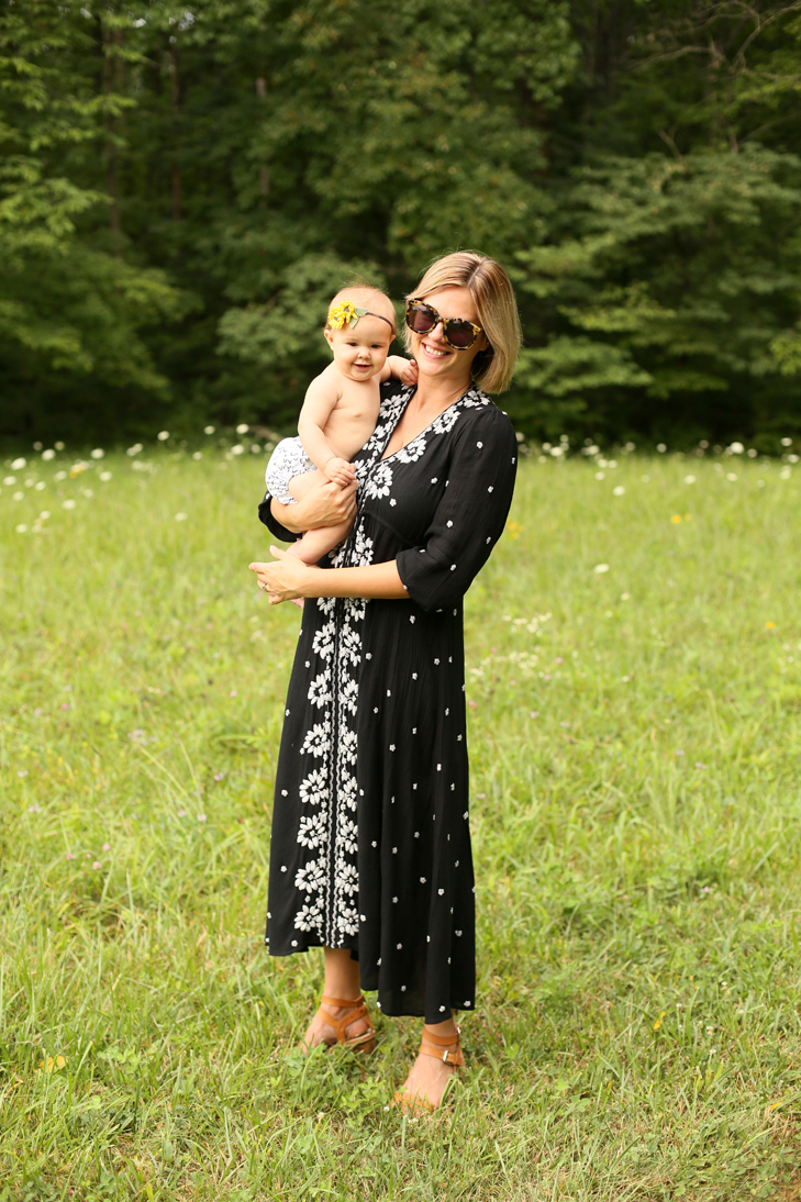 June and January Grovia Cloth Diaper, Free People Embroidered Fable Dress, Jessica Quirk, Mommmy and Me