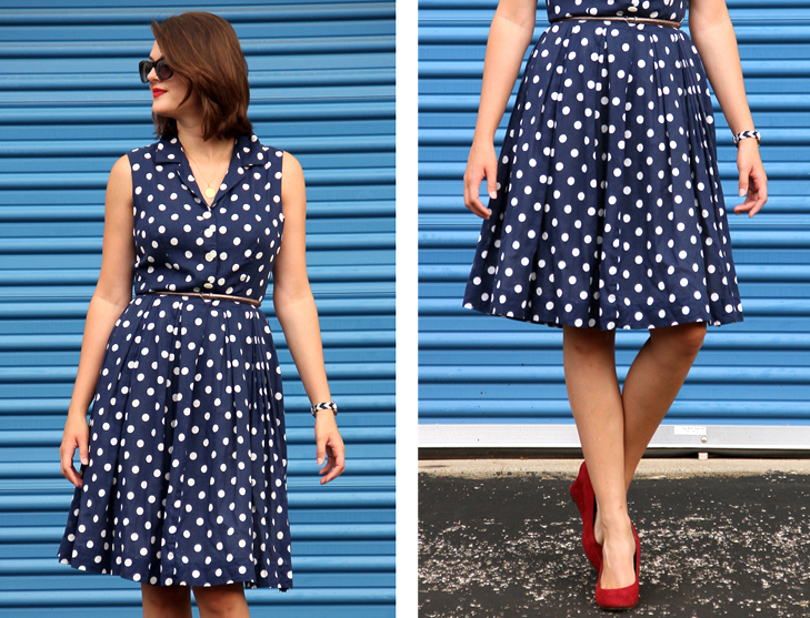 Jessica Quirk, What I Wore, Vintage, Polka dots, Red Lipstick, Red Shoes, Summer, Style Blog, Outfit Blog
