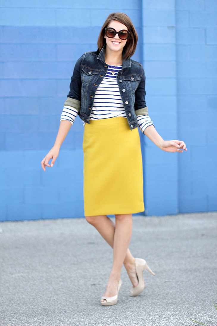 @whatiwore, What I Wore, Jessica Quirk, Fashion Blog, Style Blog, Personal Style Blog, Daily Outfit Blog, How to wear a yellow skirt, J.Crew Pencil Skirt