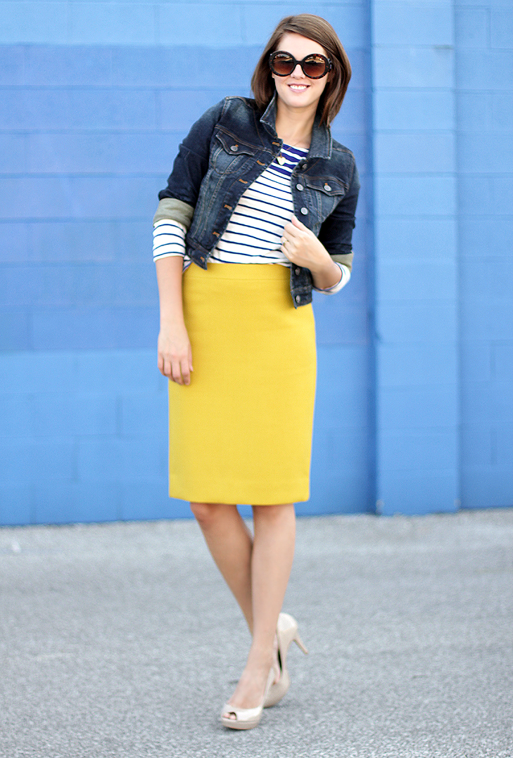 @whatiwore, What I Wore, Jessica Quirk, Fashion Blog, Style Blog, Personal Style Blog, Daily Outfit Blog, How to wear a yellow skirt, J.Crew Pencil Skirt