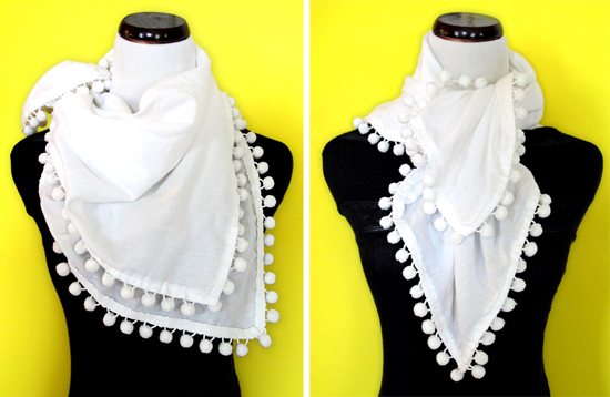 DIY, Do It Yourself, Pompon scarf, pompom scarf, summer scarf, how to tie a summer scarf, Jessica Quirk, What I Wore, WhatIWore, What I Wore DIY