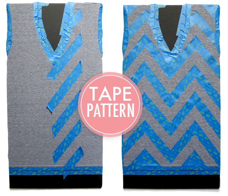 DIY, Chevron Tee Shirt, How to paint chevrons with painter's tape, Painter's Tape Projects for Clothes, What I Wore DIY, What I Wore, Jessica Quirk, Scotch Blue Painter's Tape,