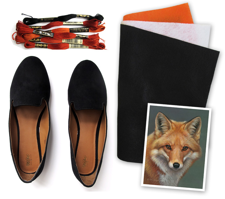 DIY fox slippers, embroidered fox slippers, fox face slippers, what i wore, @whatiwore, Jessica Quirk, DIY