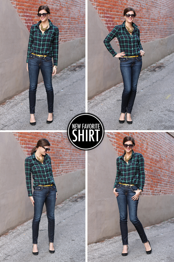 Jessica Quirk, What I Wore, What I Wore Jessica, Fashion Blog, Fashion Blogger, Blackwatch Plaid, How to wear a plaid shirt, Dressing up basic outfits, Outfit blog, Outfit Blogger, Popular style blog,