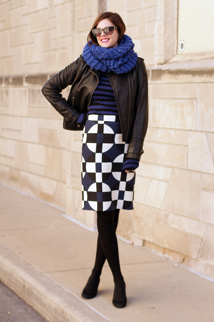 Jessica Quirk, What I Wore, What I Wore Jessica, Cobalt, How to wear blue, What colors go with Cobalt, Michael Kors, J.Crew, JCrew, Stripes, Pattern Mixing