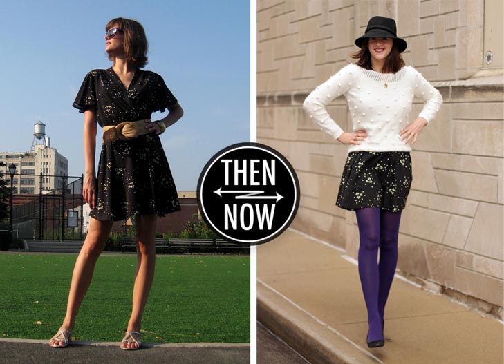 Purple Tights, How to wear Purple Tights, How to wear a hat, sweater over dress, remix challenge, purple, 1920s locket, Jessica Quirk, What I Wore Jessica, What I Wore blog, fashion blog, Fashion blogger, Personal Style Blog