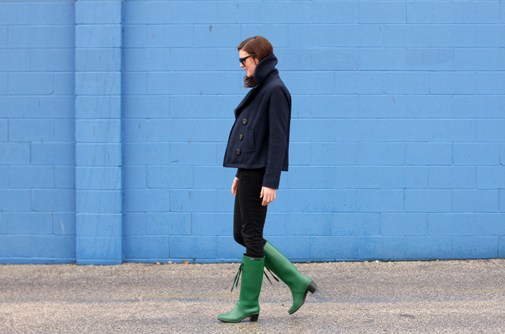 Jessica Quirk of What I Wore, Fashion Blog, Rainy Day Style