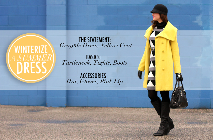 Jessica Quirk of What I Wore, Fashion Blog, Winterize a Summer Dress